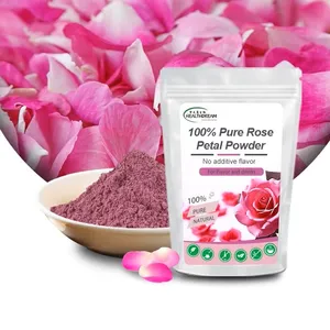 100% Natural and Organic, Pure Pink Double Petal Rose Flower Powder Physical Grinding no Carrier Food Grade for Make Beverages thumbnail-1