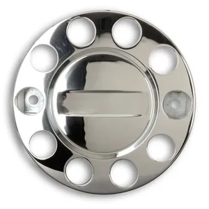 Pack of 2 Universal Highly Polished Stainless Steel Truck Wheel Bolt Cover in 22.5 Inch Closed thumbnail-1