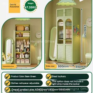 Hotel Room Wardrobe With Glass & Louvered Doors | Durable for Commercial Use | ODM/OEM Manufacturer thumbnail-1