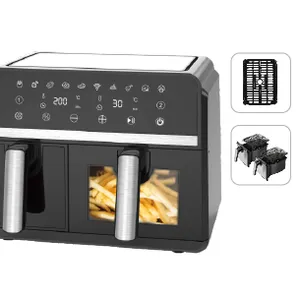 Air Fryer, Household Pot, Double Compartment Fried Chicken and French Fries Electric Fryer（Wechat/whatsapp:008613510231336） thumbnail-1