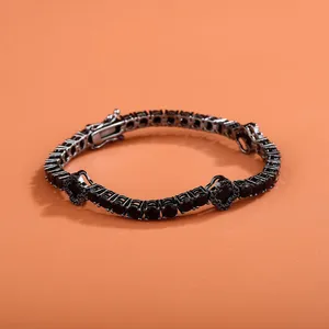 New Iced Out Bling Cubic Zirconia Tennis Chain Bracelet 5mm Black Color Charm Bangle Hip Hop For Women Men Jewelry thumbnail-3