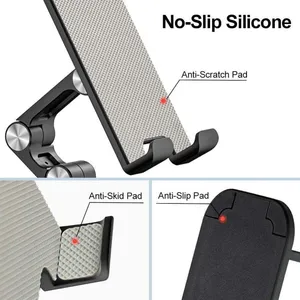 Universal Foldable Desktop Desk Stand Holder Mount for Cell Phone and Tablet Pad thumbnail-2