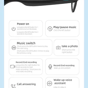 Smart Glasses Bluetooth Music Ai WiFi Translate Open-Ear Sport Fashion 1200W thumbnail-3