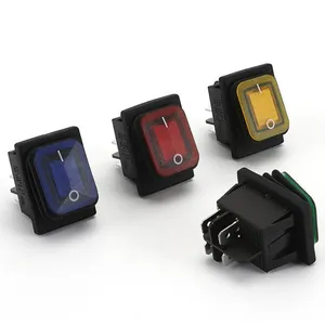 GESIBO KCD4 Waterproof Illuminated Rocker Switch 4 Pin 2 Position 12V 220V On-Off Boat Power Switch thumbnail-1