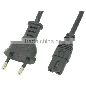 Convenient&Safe&Practical 1m Euro 2 Pin Power Plug Lead to IEC C7 (Figure of 8 FIG8) 1 Metre EU Cable Cord thumbnail-3