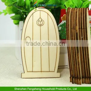 Unpainted Plaque Laser Cut Wooden Fairy Faerie Elf Doors Craft With Plaque Christmas Decorations thumbnail-6