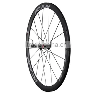 Wide 23mm Clincher 38C Carbon Fiber Road Bike Wheelset With Novatec Light 291 Hubs thumbnail-3