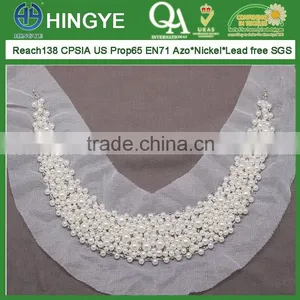 Crochet Needle Handmade Pearl Beaded Collar --- H1412021 thumbnail-1
