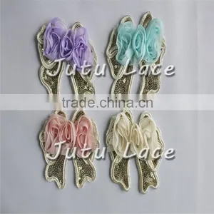 IN Stock 5 INCH Shabby Fabric Flowers Hair BOW Accessory thumbnail-3
