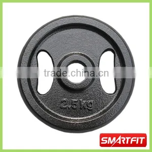 Round Edged Olympic Cast Iron Weight Plate With 2 Handle Grip thumbnail-1