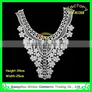 100% Cotton Material White Colour Ladies Neck Design Embroidered Lace Trims thumbnail-1