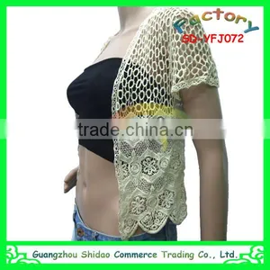 Export Wholesale High Quality Beach Wear Cotton Crochet Lace Blouse thumbnail-3