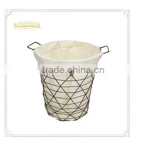 2016 Latest Household Storage Basket Metal Wire Iron Laundry Basket thumbnail-1