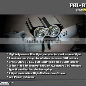 Rechargeable 8000mah 2 Led Xml L2 Bicycle Light thumbnail-3