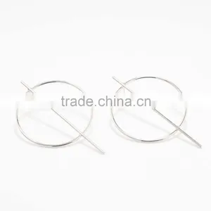 Simple Metal Hoop Bar Earring thumbnail-1