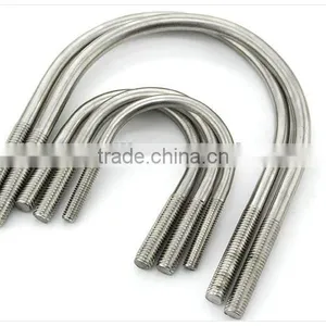 304 Stainless Steel Screw U Bolt, U Type Pipe Clamp, Pipe Clamp, M8 thumbnail-1