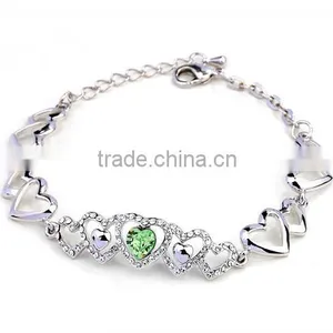Luxy Heart Shape Bracelet,AB Rhinestone Bracelet For Women thumbnail-5