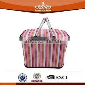 Folding Beach Picnic Basket Cooler Bag thumbnail-1