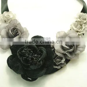 Black and Grey Flower Hairband thumbnail-1