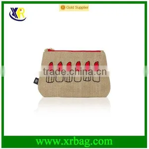 Naturel Lipstick Pouch Jute Burlap Cosmetic Bag thumbnail-1