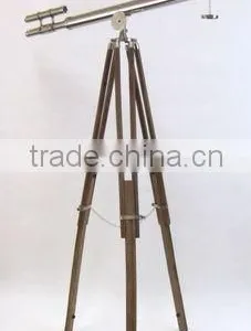 GRIFFITH ASTRO CHROME PLATED BRASS TELESCOPE TRIPOD thumbnail-1