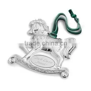 Christmas Metal Rocking Horse Hanging Ornament thumbnail-1