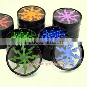 Lightning Aluminum 4-Part Tobacco Spice Tea Herb Grinder (2.5") With Pollen Catcher, Cleaning Brush and Scraper (Green) thumbnail-6