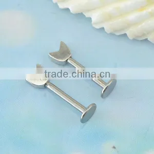 Arrow Tail Lip Studs, Fashion Lip Piercing Jewelry, Screw Fit Larbret Rings thumbnail-2