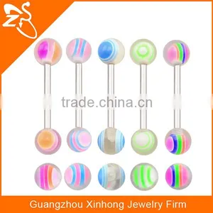 Wholesale Straight Tongue Bars Rings High Quality Resin Colorful Tongue Rings for Young thumbnail-4