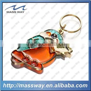Soft Enamel Lovely Custom 3D Funy Bird Shape Metal Key Ring thumbnail-1
