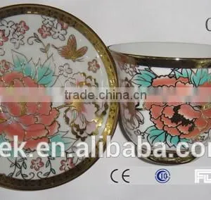 Flower Decorate Custom Printed Ceramic Tea Cup and Saucer thumbnail-1