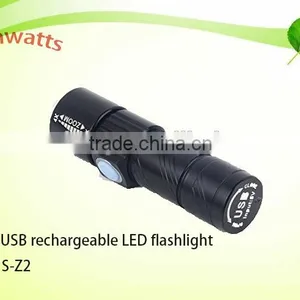 Hot Sales EDC Mini USB Rechargeable LED Flashlight Torch With Built-in Battery thumbnail-1