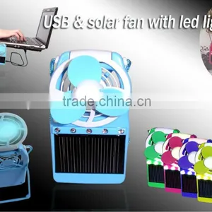 USB Solar Fan With LED Light thumbnail-1