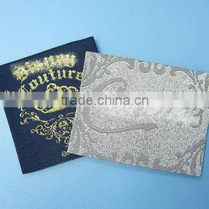 Garment Woven Damask Metallic Fabric Label thumbnail-1