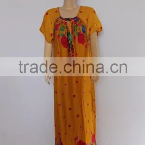 Fashion Short Sleeve Arab Lady Long Gown thumbnail-3