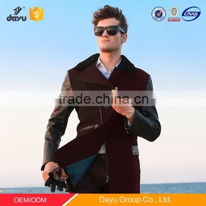 European Style Classic Wool Mid- Long Jacket, Men Cashmere Wool Coat thumbnail-6