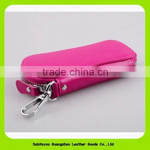 Custom Multiple Portable Compact Fancy PU Geunie Leather Car Key Holder 15069 thumbnail-3