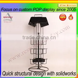 Rotating Metal Wire Floor Standing Literature Brochure Display Rack thumbnail-2