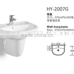 Chinese Wall Hung Ceramic Wash Basin thumbnail-2