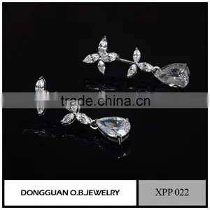 Fashion Silver Jewellery Crystal Earring Studs Wholesale For Ladies On Wholesale thumbnail-1