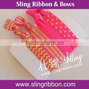 Printed Elastic Ribbon 5/8" 16mm Soft Hair Ties thumbnail-1