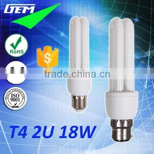High Brightness 6500K Daylight CFL T4 2U 18W With E27 B22 Lamp Base thumbnail-1
