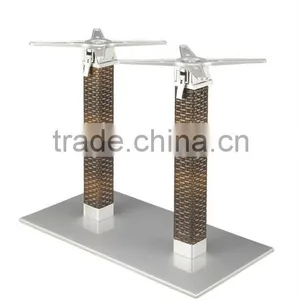 Double Foot Aluminum Square Tube for Wicker Table Base CS207-80 Leather Wicker thumbnail-1