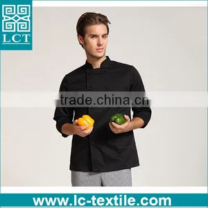 Wholeasle to Amazon Upslace Beathable Fitted Mens Black Chef Jacket thumbnail-2