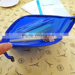 Customized Mesh Inner Pvc Pencil Case With Compartments thumbnail-3