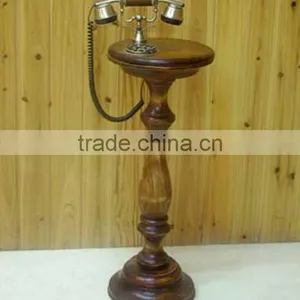 Wooden Home Decor Vintage Antique Wood Telephone Stand thumbnail-1