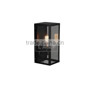 Industrial Metallic and Glass Lamp Shade Wall Sconce Box Wall Lamp thumbnail-2