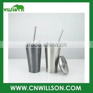 Double Wall Coffee Tumbler 500ml Stainless Steel Tumbler With Straw thumbnail-1
