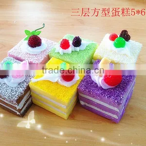 Fake Square Colorful Shining Cake as for Fridge Magnet Decoration thumbnail-1