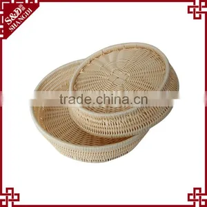 New Design Fancy Plastic pe Rattan Handcraft Woven Stackable Baskets thumbnail-1